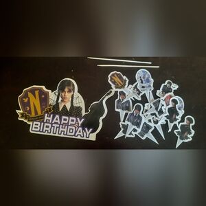 Birthday Party Decoration Set with Black and Purple Accents